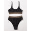 Ensemble de bikini noir taille haute de luxe pour femmes