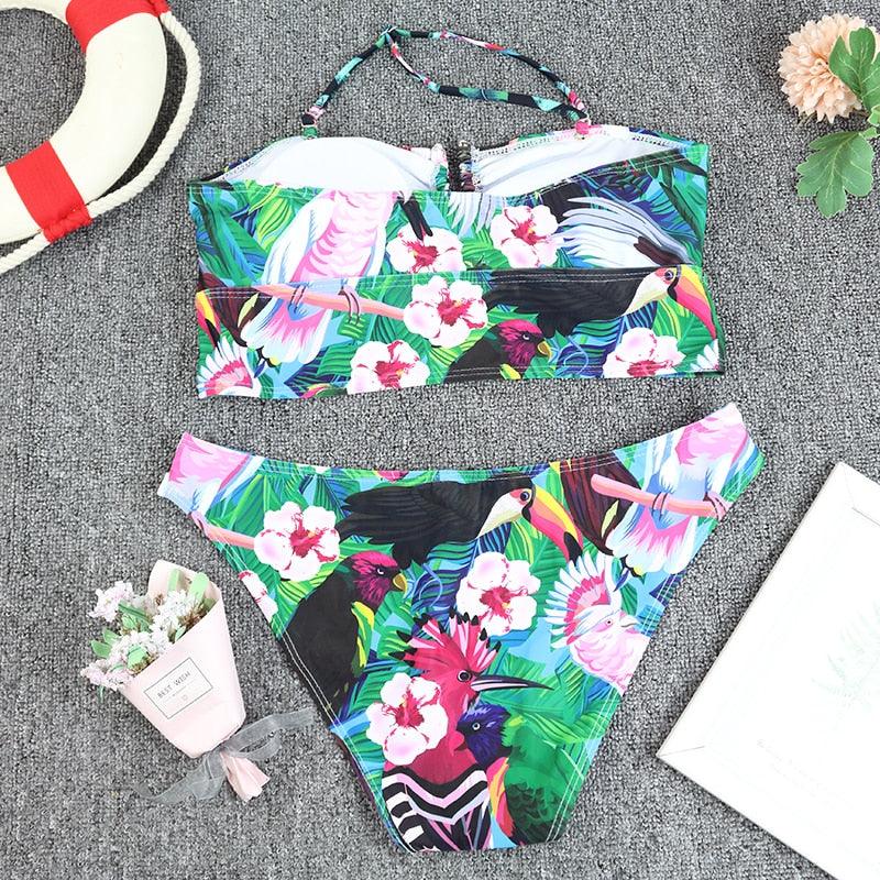 Ensemble de bikini noir taille haute de luxe pour femmes