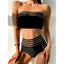 Ensemble de bikini noir taille haute de luxe pour femmes