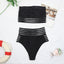 Ensemble de bikini noir taille haute de luxe pour femmes