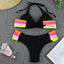 Ensemble de bikini noir taille haute de luxe pour femmes