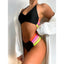 Ensemble de bikini noir taille haute de luxe pour femmes