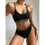 Ensemble de bikini noir taille haute de luxe pour femmes