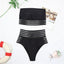 Ensemble de bikini noir taille haute de luxe pour femmes