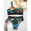 Ensemble de bikini noir taille haute de luxe pour femmes