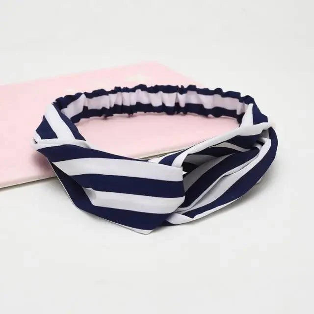 Chic Vintage Floral Knot Headband for Women - Soft Elastic Hair Accessory - Korvel