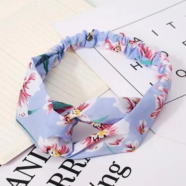 Chic Vintage Floral Knot Headband for Women - Soft Elastic Hair Accessory - Korvel