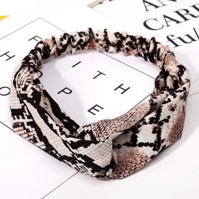 Chic Vintage Floral Knot Headband for Women - Soft Elastic Hair Accessory - Korvel