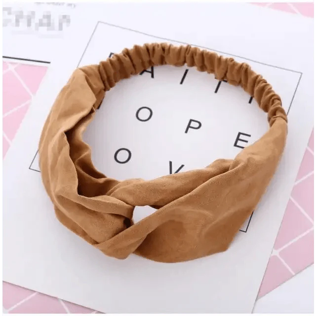 Chic Vintage Floral Knot Headband for Women - Soft Elastic Hair Accessory - Korvel
