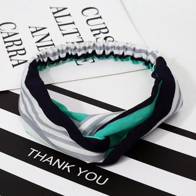 Chic Vintage Floral Knot Headband for Women - Soft Elastic Hair Accessory - Korvel