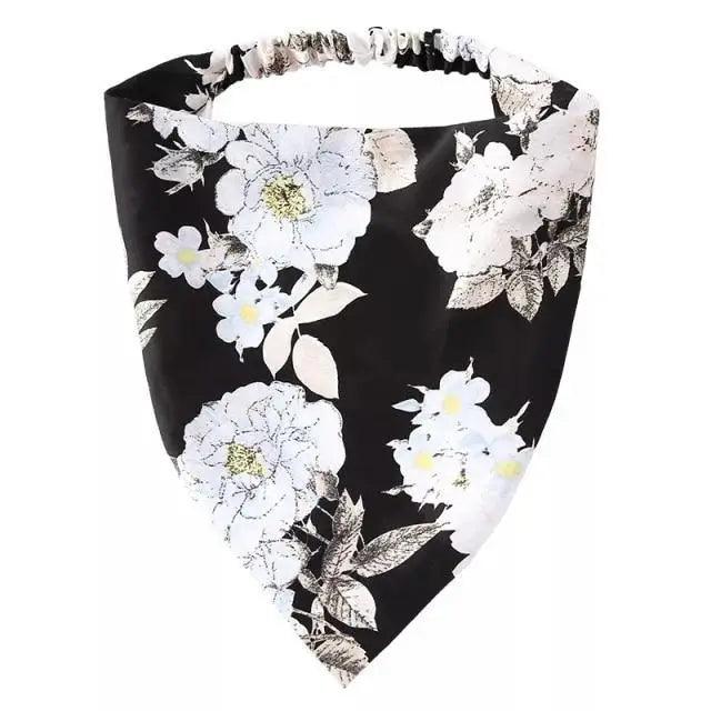 Chic Vintage Floral Knot Headband for Women - Soft Elastic Hair Accessory - Korvel