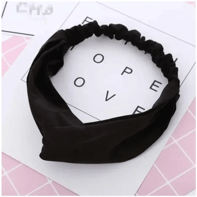Chic Vintage Floral Knot Headband for Women - Soft Elastic Hair Accessory - Korvel