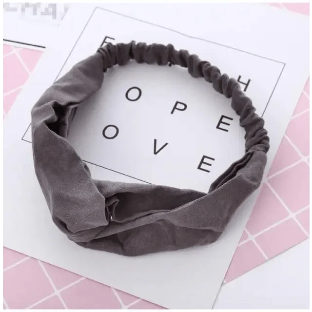 Chic Vintage Floral Knot Headband for Women - Soft Elastic Hair Accessory - Korvel