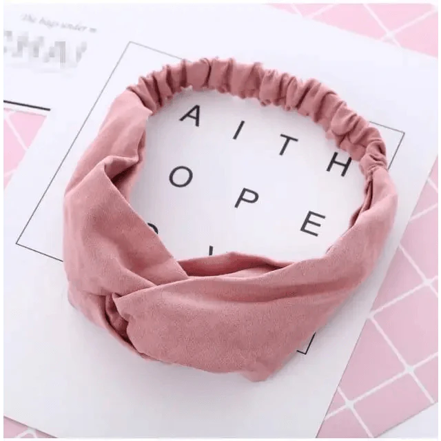 Chic Vintage Floral Knot Headband for Women - Soft Elastic Hair Accessory - Korvel