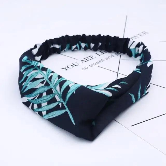 Chic Vintage Floral Knot Headband for Women - Soft Elastic Hair Accessory - Korvel