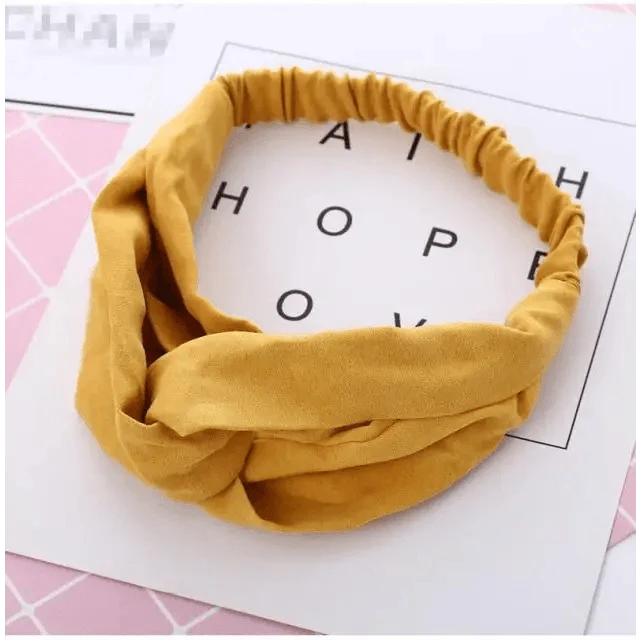 Chic Vintage Floral Knot Headband for Women - Soft Elastic Hair Accessory - Korvel