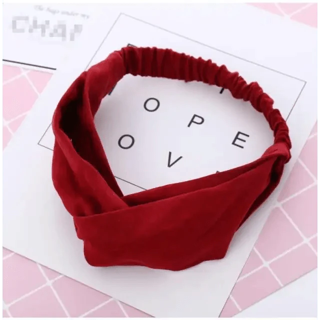Chic Vintage Floral Knot Headband for Women - Soft Elastic Hair Accessory - Korvel