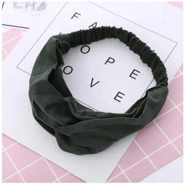 Chic Vintage Floral Knot Headband for Women - Soft Elastic Hair Accessory - Korvel