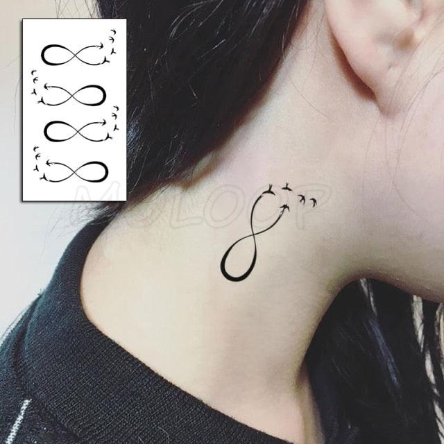 Calcomanías de Tatuajes Temporales de Plumas y Diente de León Impermeables de Lujo