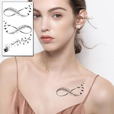 Luxury Temporary Waterproof Feather Dandelion Tattoo Stickers