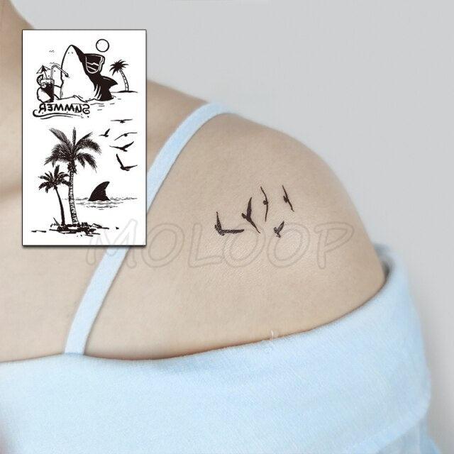 Calcomanías de Tatuajes Temporales de Plumas y Diente de León Impermeables de Lujo