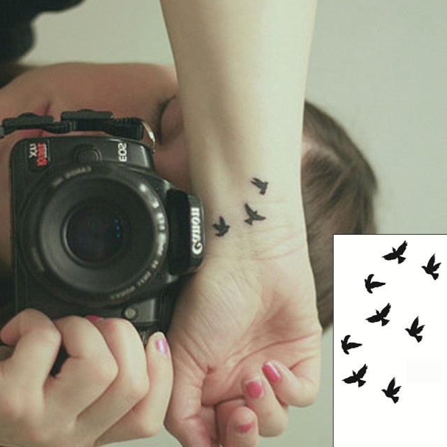 Calcomanías de Tatuajes Temporales de Plumas y Diente de León Impermeables de Lujo