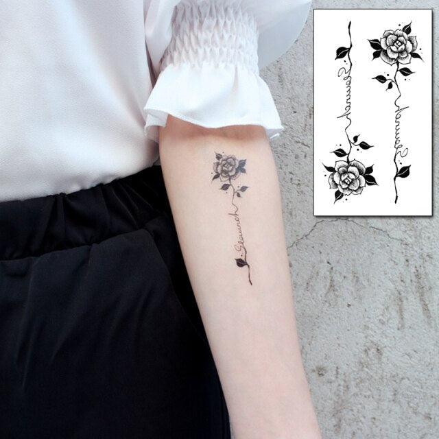 Calcomanías de Tatuajes Temporales de Plumas y Diente de León Impermeables de Lujo