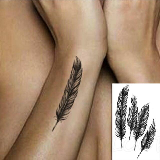 Calcomanías de Tatuajes Temporales de Plumas y Diente de León Impermeables de Lujo