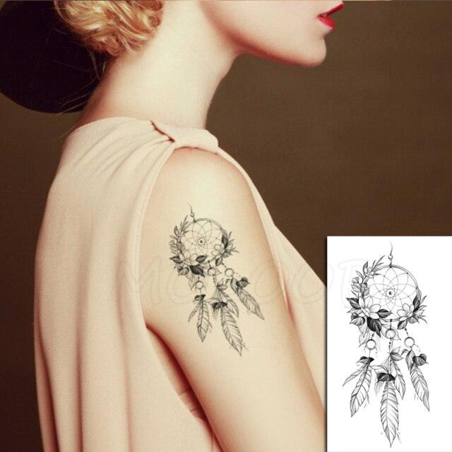 Calcomanías de Tatuajes Temporales de Plumas y Diente de León Impermeables de Lujo