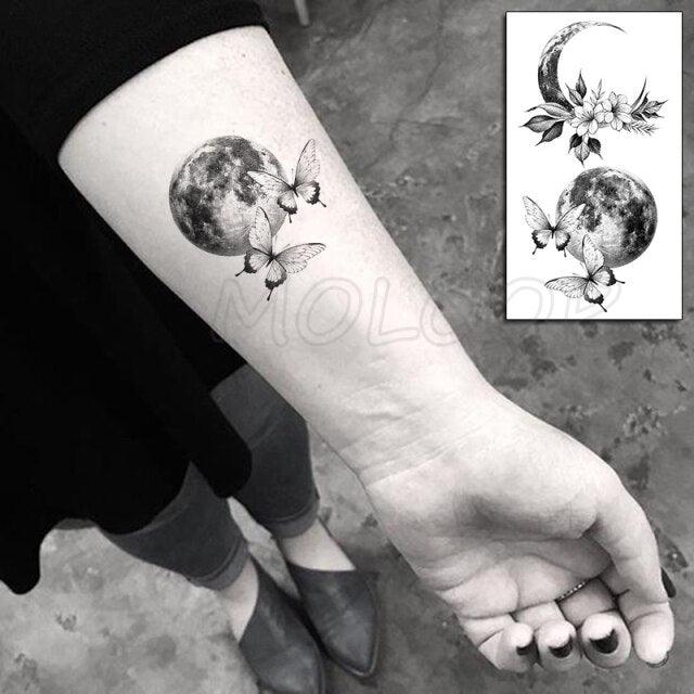 Calcomanías de Tatuajes Temporales de Plumas y Diente de León Impermeables de Lujo