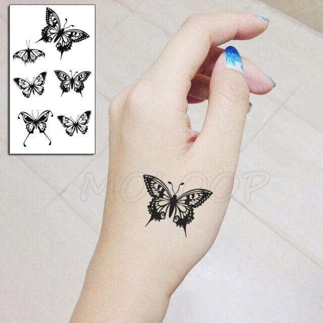 Calcomanías de Tatuajes Temporales de Plumas y Diente de León Impermeables de Lujo