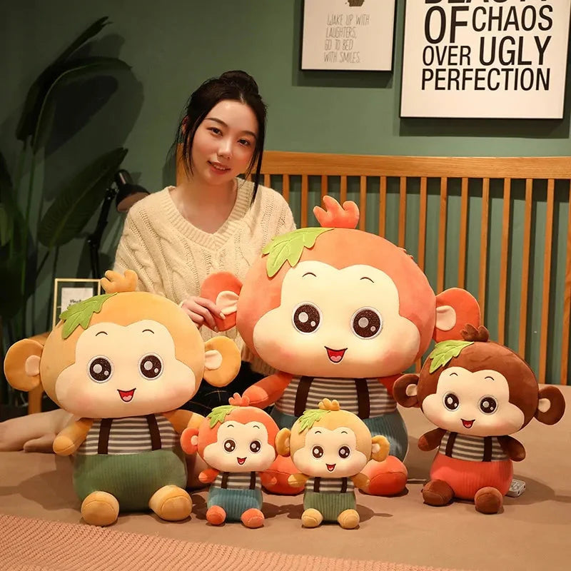 Jouets en peluche singe assis charmants pour tous les âges