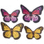 Mariposas Amarillas y Rosadas de Pasta de Goma - 20 Piezas