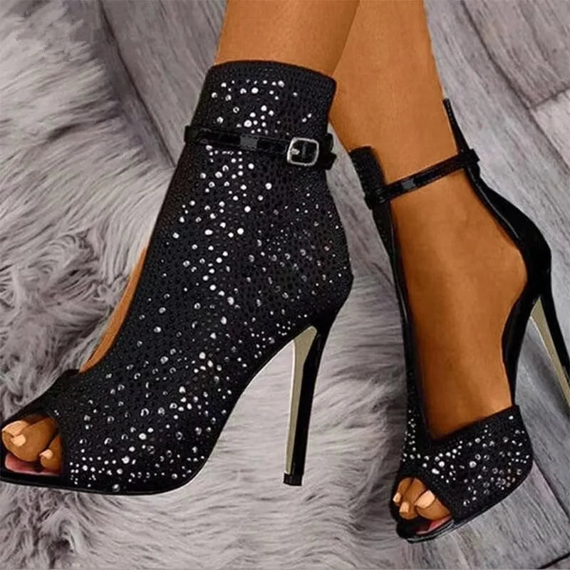 Elegant Crystal High Heels for Women