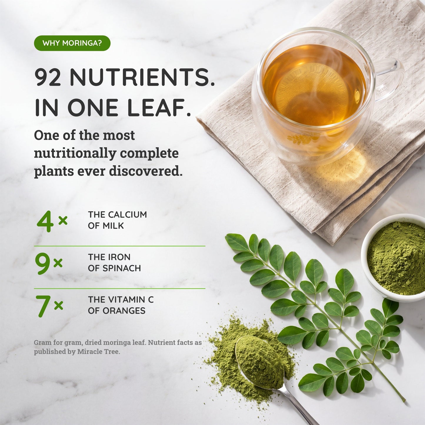 Organic Moringa Tea with Rooibos - 25 Wrapped Tea Bags