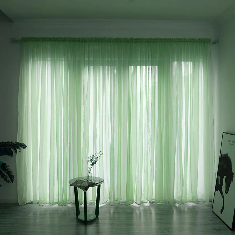 Simple Modern Solid Color Gauze Curtain for Balcony