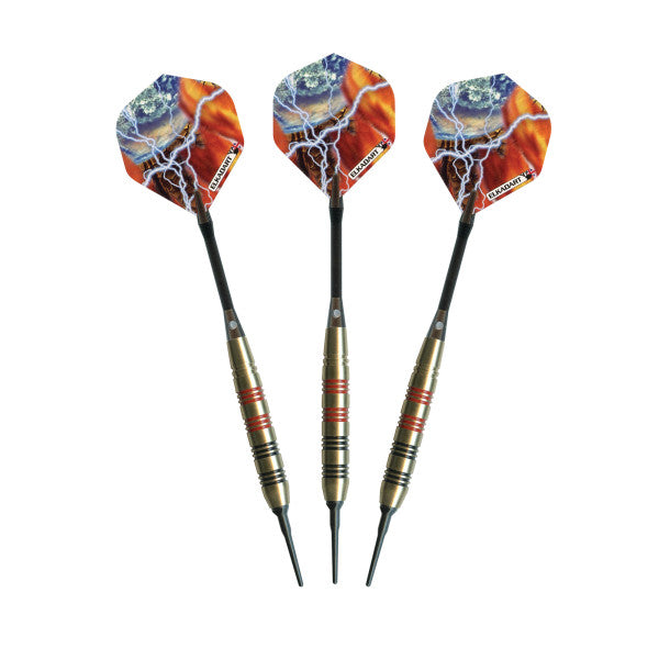 Elkadart Storm Soft Tip Darts - Black & Red Lightning Design - 18G - Korvel