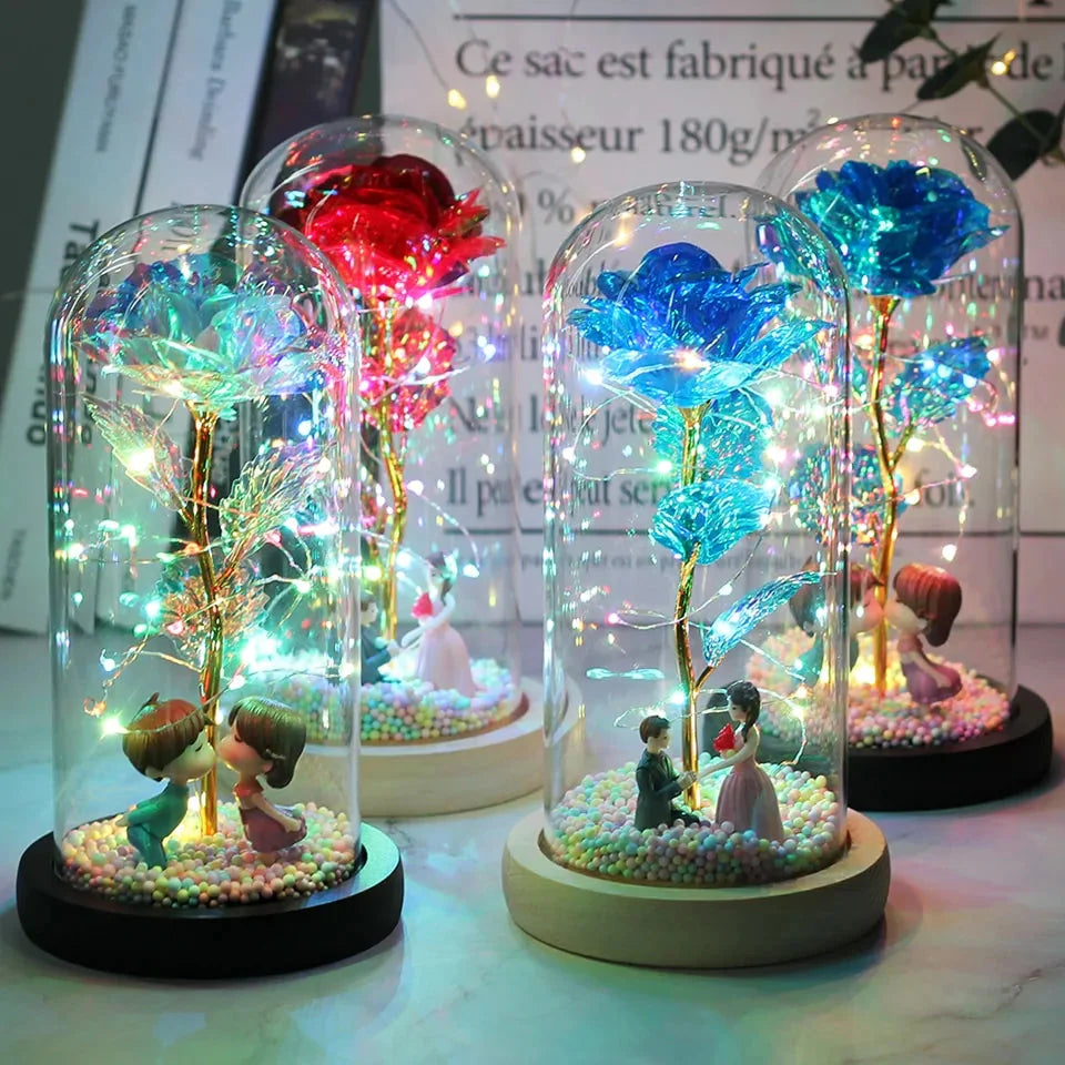 Enchanted Glass Rose Decoration for Home Decor