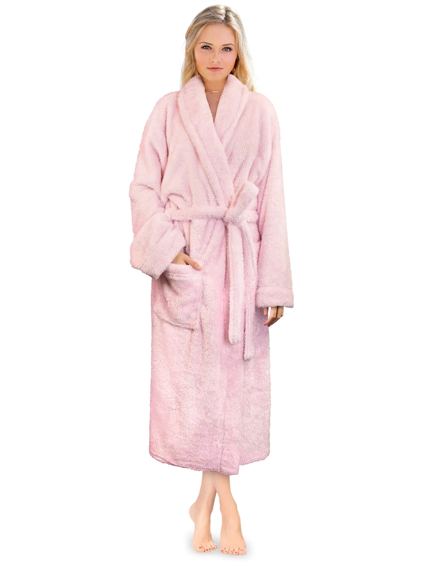 Robe en peluche douce pour femmes PAVILIA Premium - Rose clair 2X-3X