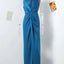 Knotted Evening Long Dress for Women - V-neck Sleeveless Bodycon