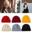 Unisex Winter Ribbed Knitted Cuffed Short Melon Cap