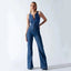 Heart-Shape Backless Denim Jumpsuit