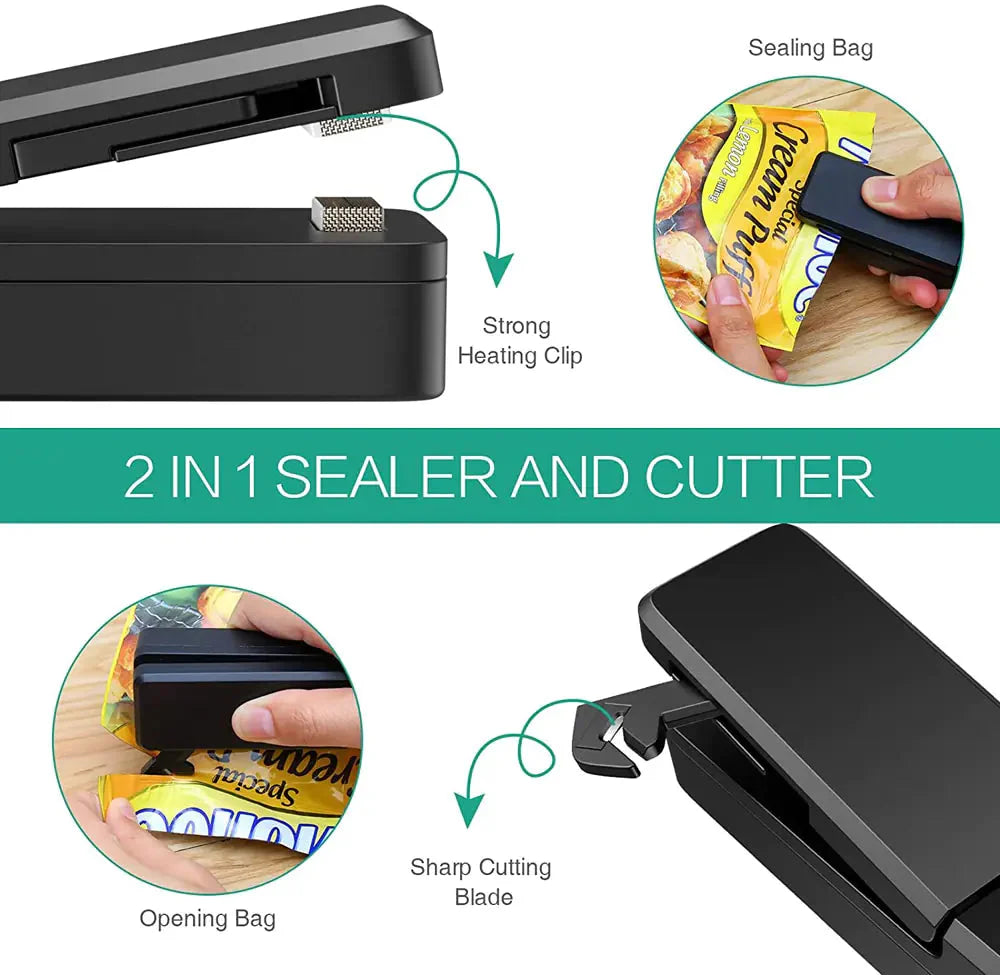 Sellador de bolsas mini portátil recargable