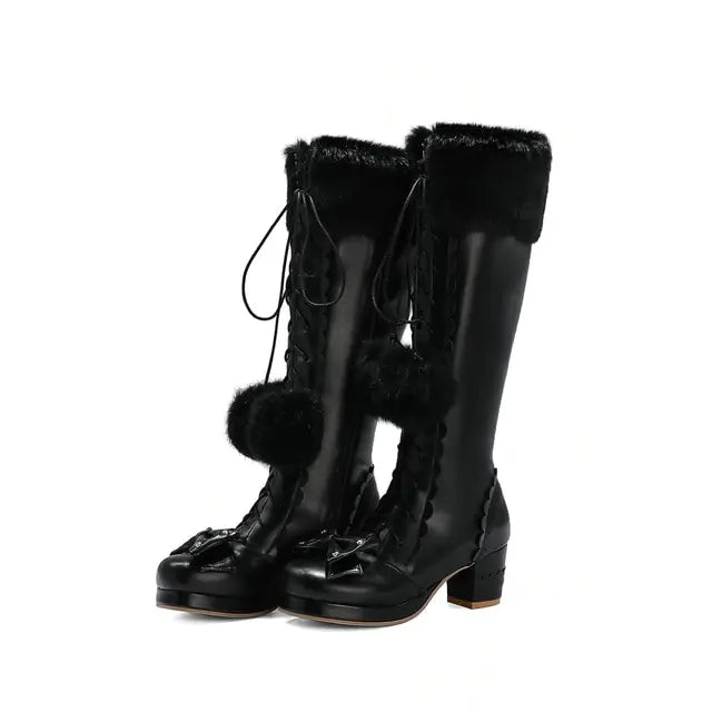 Premium Winter Fur High Boots for Chic Style