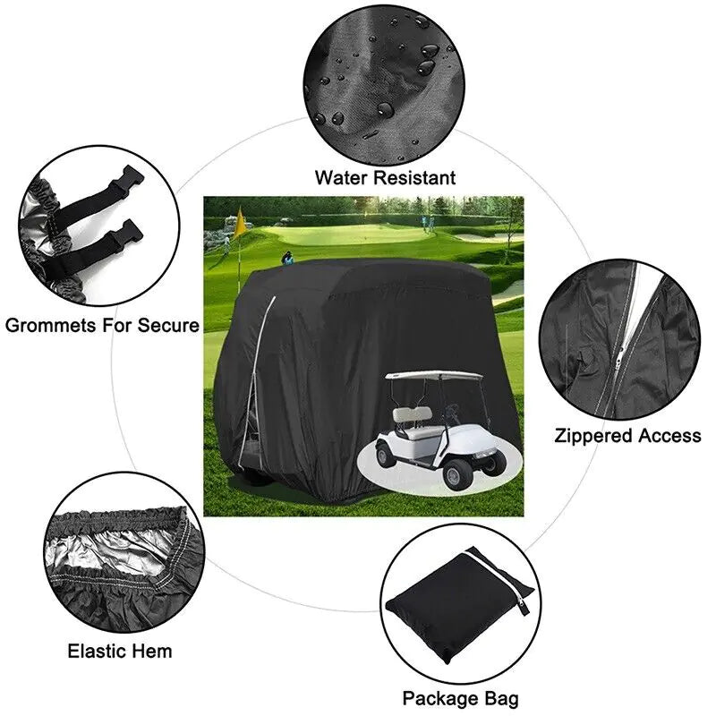 Premium Waterproof Golf Cart Cover for 4 Passengers