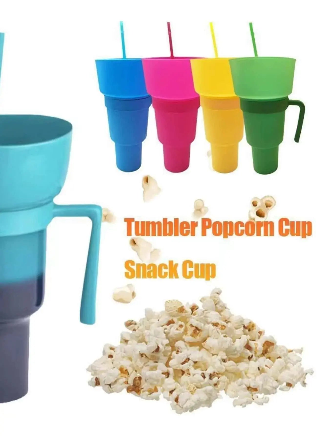 Popcorn Snack with Handle & All-in-One Drink Cup