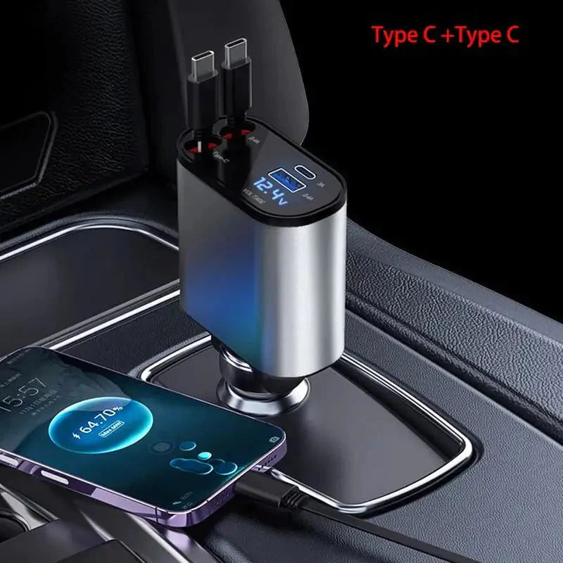 Chargeur de voiture rétractable 4-en-1 ultime