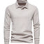 Long Sleeve Men's Casual Solid Color Top with Lapel