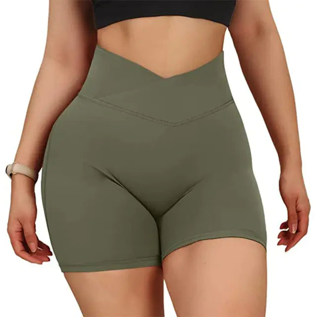Shorts de Yoga Sin Costuras de Cintura Alta para Mujeres