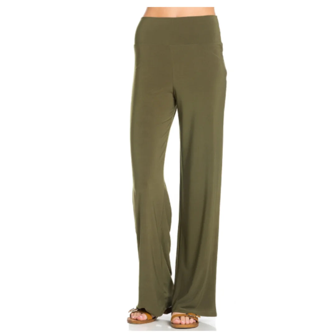 Extra Comfy Cute Palazzo Pants - Olive